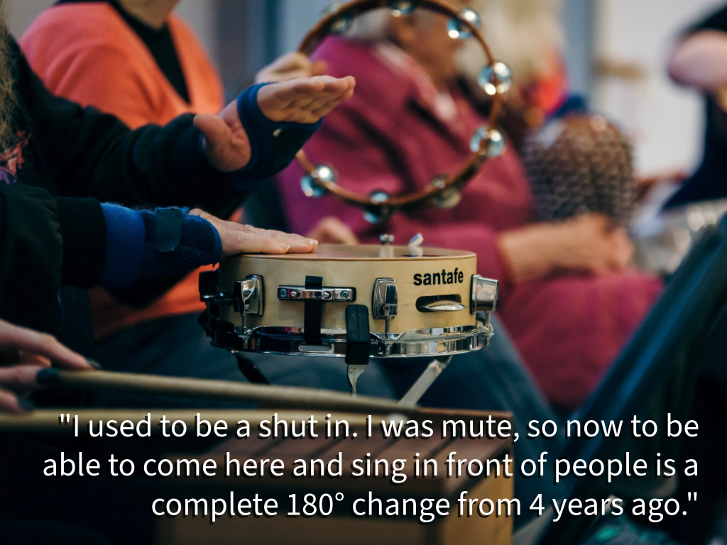 Hands tapping tambourines