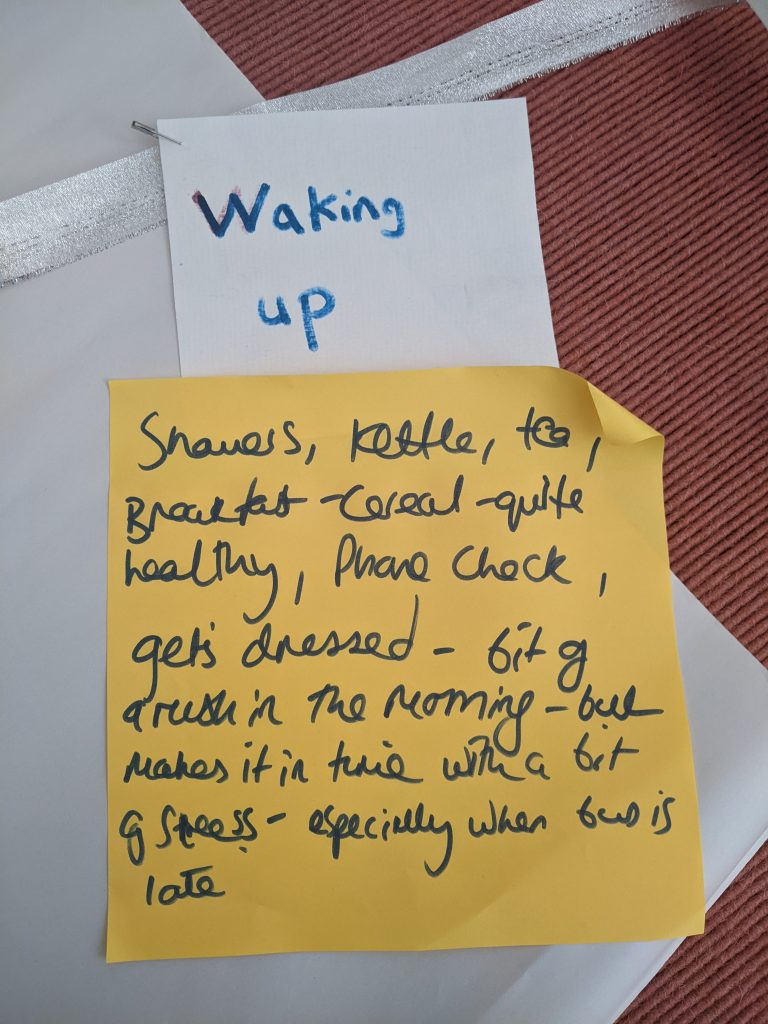 flipcharts and post-it notes from event