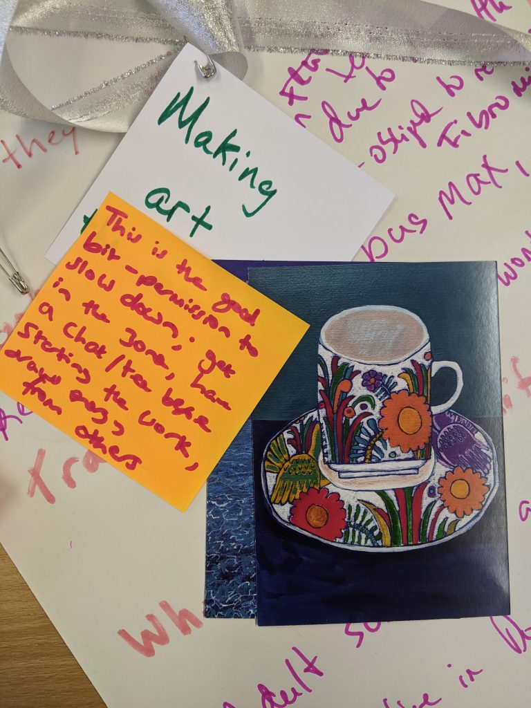 flipcharts and post-it notes from event